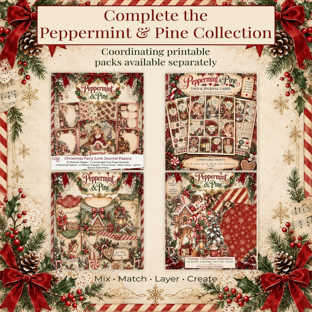 Peppermint & Pine coordinating printable Christmas packs available separately