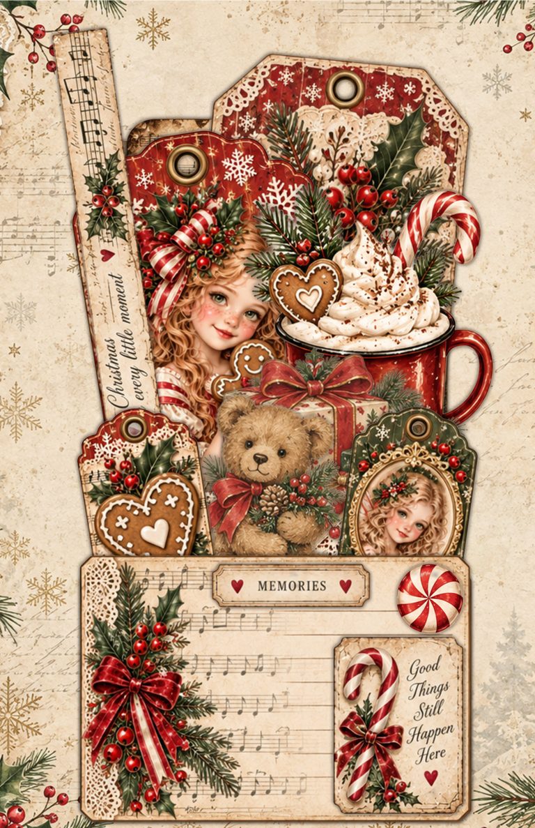 How to Make a Christmas Journal Pocket with Loaded Tags (Step by Step)